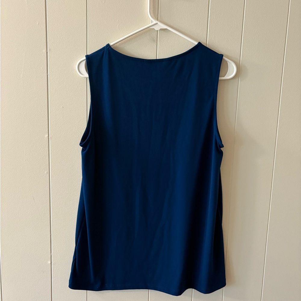 Ellen Tracy Women’s Medium Blue Tank Top Classic career work - Picture 4 of 7